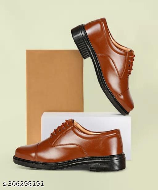 Original Synthetic Leather Oxford Shoes for Man-SUITS ALL OCCASION-TAN AND BROWN