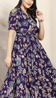 Azure Bloom Rayon Kurti