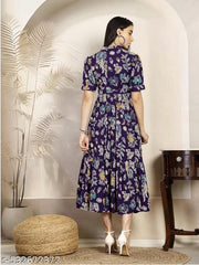 Azure Bloom Rayon Kurti