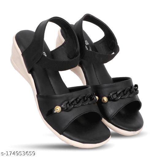 Women Black Heel Sandals : Fancy Ladies Heels : Latest Wedges Heels Sandals Ladies