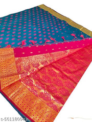 Peshwai Paithni Soft Silk saree, woven design border and woven Pallu