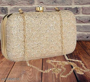 FANCY TRENDY WOMEN BOX CLUTCH WITH CHAIN SLING PARTY WEAR BRIDAL CLUTCH PURSE Fashionable Beautiful Handmade Embroidery Bridal Party Wedding
