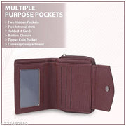 SAMTROH Girls Travel, Trendy Brown Artificial Leather Wallet (6 Card Slots)