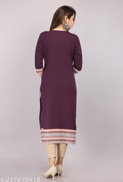 Rayon Sleeve pom pom kurti for women