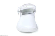 Gratto Girls Kids White School Shoes Hook & Loop Style