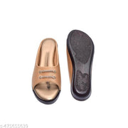 New glow walk women flat sandal and girls stylish flip flops golden