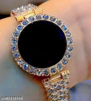 New shiny luxurious electronic digital watch tuch screen time only women diamond digital watch for women