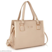 FOMMIL Ladies Handbag, Elegant Cream Sling Bag with Gold Hardware, Shoulder Strap