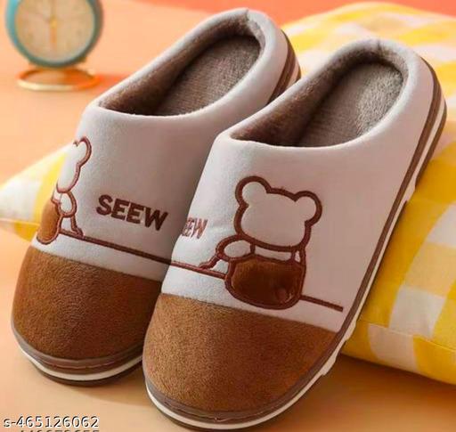 Winter Warm Slippers and Carpet Slippers For Women  Home Fluffy Furry Slippers New Fashion Soft Plush Platform Non Slip Bedroom Slides Multicolour 1 Pair || Flip-flops & Slider || unisex boys & Girls ||