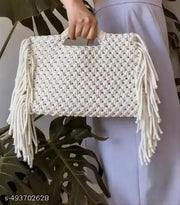 Women's Premium Handmade Macrame Sling/Cross/Boho Fringe Handbag, Both handmade and sling bag. size : 12*10 inches .