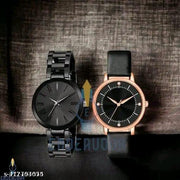 Premium Quality Solid Metal Dial Attractive Metal Chain Belt Analog Watches Combo for Women And Girls