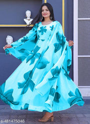 Jash Creation Fancy Printed Kurti Dupatta Set With Belt For Women