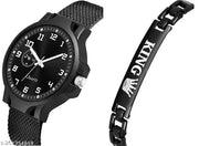 Black Watch King Bracelet for Men Analog Watch - For Men