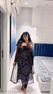 kurti black bandhni1