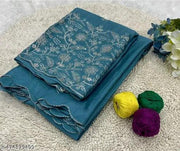 NEW CHINON FIROZI BLUE SAREEE