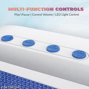 Mini Bluetooth Speaker 5W Wireless Portable Speaker with Mobile Stand, HiFi Stereo Sound, Super Bass, RGB Lights, 8 Hours Playback, USB/AUX/TF Support – Party Speaker for Mobile, Laptop & PC (Blue)
