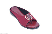 Glow walk Flat Sandals Maroon Slipper for Women , Women's Fashion Sandal Leather, Comfortable & Stylish Wedges for Casual & Formal Occasions, Comfortable Lycra Slippers For Women, Flats for Women Stylish Latest Girls Sandals
