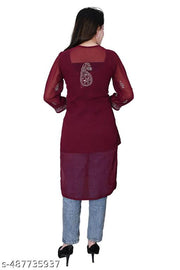 chikankari kurti miror work with free inner