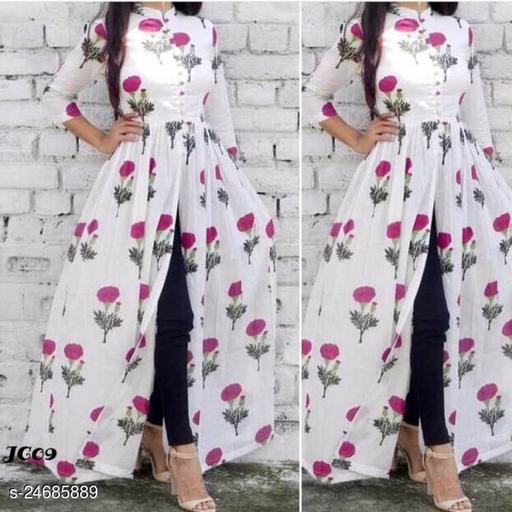 NEW PRINTED HIGH DEMANBLE FRONT CUT STYLE KURTI Maha Price Drop Sale