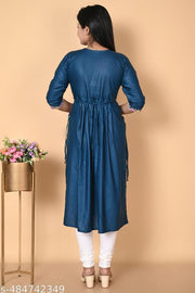 Women Flared Rayon Nayra Cut Kurti for Women & Girls|Women's Kurtas & Kurtis