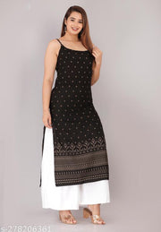 Sleeveless Black Kurti for Women