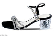 Women’s Black Fashion Sandals – Comfortable & Stylish Slip-On Heels for Weddings