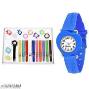 Trending 11 Belt Flower Inter Changeable Belt and Dial Multicolor Watch for Girls