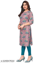 Polyster/Crepe fabric-Women Printed Straight Kurti