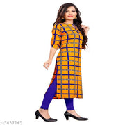 Polyster/Crepe fabric-Women A-line Printed Kurti