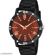 Yolako Men  Watch Brown Roman dial Bumpper Pu Belt Men and Boy Watch