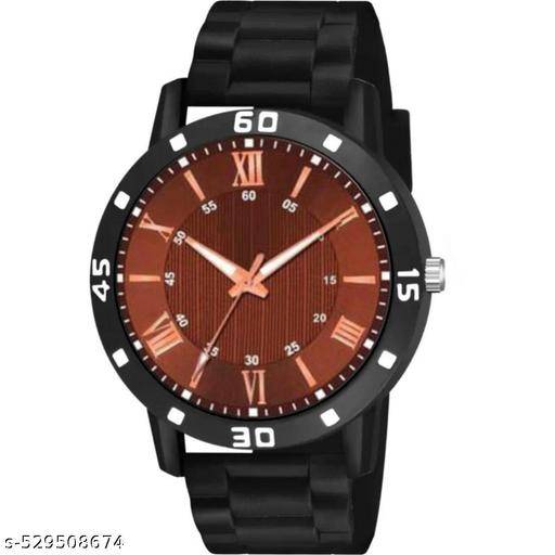 Yolako Men  Watch Brown Roman dial Bumpper Pu Belt Men and Boy Watch
