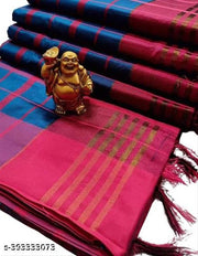 VJ FASHION Self design Cotton Woven Kanjivaram Banarasi Pure Silk Saree