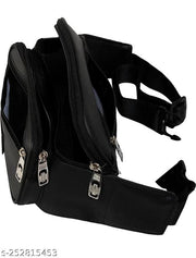 Swanky Leather Waist Pack Travel bag for Money|Belt| Cards| Mobile|Documents|Kit Books And Bills Dairy Pouch Cross Side Bags for men Women. With Belt Stylish Waist Small Luggage Accessories bags With Trust Unisex PU Waist Pack bag with Belt for travel
