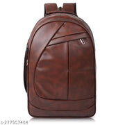 ROMOFY Vegan Leather Classic Office Laptop Shoulder College Business Backpack For Unisex