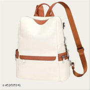 Muchova College Girl Casual White Aero Pattern Vegan Leather Medium Size Bag For School Student Teen Girls University Women Easy Carry Premium(Backpack for womens Latest Bag for Girls Shoulder Daypack)