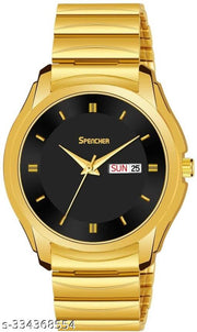 Spencher Premium 1578 Gold Plated Golden Chain Day & Date Functioning Analog Watch - For Men Premium 1578SM02-Golden Watch
