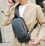 Stylish Sling Bag for Men with USB Charging Port | Waterproof Crossbody Shoulder Bag for Travel, Office & Daily Use