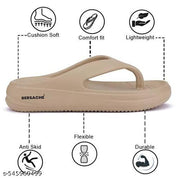 Bersache Extra Soft Classic Casual with  Regular wear with Ultra Soft & Flexibility Technology Flip-Flop for Women 's ( Beige)