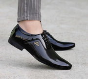 MRJ1852 Men's Black Synthetic Leather Derby Office Formal Shoes