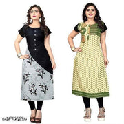 Polyster/Crepe fabric-Stylish Striped Straight Kurta for girl's and Women's || Crepe Fabric Striped Kurta for Women || Women?? Designer Striped Kurta || Casual Crepe Kurta for Women ||
