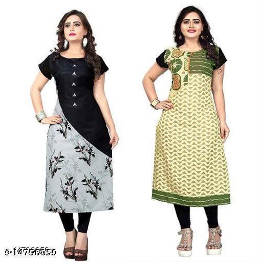 Polyster/Crepe fabric-Stylish Striped Straight Kurta for girl's and Women's || Crepe Fabric Striped Kurta for Women || Women?? Designer Striped Kurta || Casual Crepe Kurta for Women ||