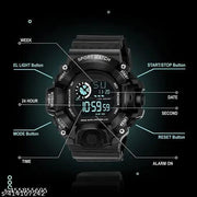 Combo Offer For Mens Digital Dial Black Solid Design Strap Multi Functional with Backlight Sports Watch for Men & Boy- Branded and trandy Black Color Strap Waterproof Digital Sports Watch for Men's Kids Watch for Boys Watch for Men Pack of 1