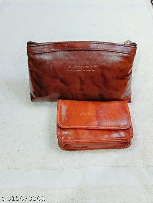Perfect Combo of 2  Women's Genuine Leather Small Nd Long Hand Purse, Hand Coin Purse for Ladies Size (L5x3.50 H) Bombay Sheep Leather,Dark brown