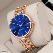 DRS Blue Dial Rose Belt Grils and Women Analog Watch