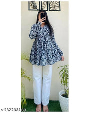 Women Rayon Printed Short Kurti