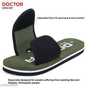 DOCTOR EXTRA SOFT D-17-WOMEN-CUP-OLIVE Women's Adjustable Strap Orthopaedic Diabetic Comfort Daily Use Slippers & Flipflops