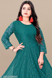 Flared Net Gown And Kurtis For Girl