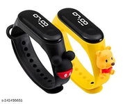 Combo-Oled Kidz Wrist Fashion Gear Digital Children Watch (Black Dial Multi Colored Strap)