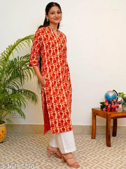JEMCY Printed Latest Women Collar  Long kurta for women