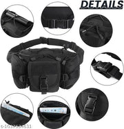 Waist Bag Pack Hip Belt Bumbag for Outdoor (BLACK)-AZ14